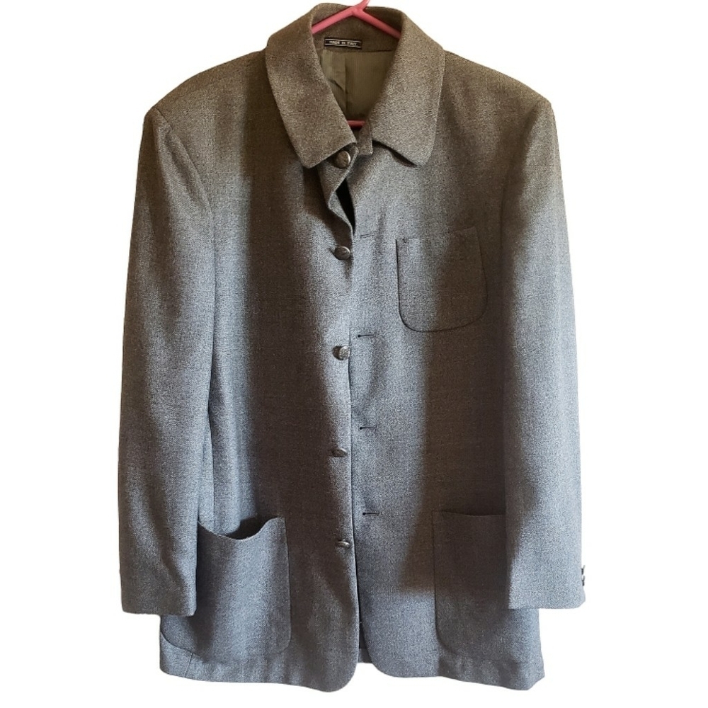 Zanetti Sport Coat Womens Cashmere Wool Career Gray Vintage Made in Italy - Picture 2 of 16